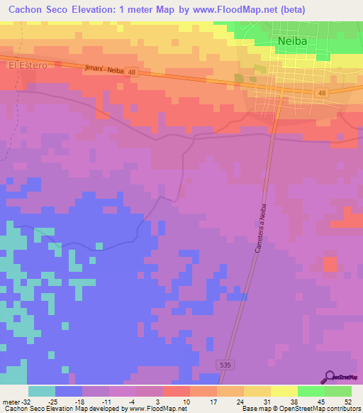 Cachon Seco,Dominican Republic Elevation Map