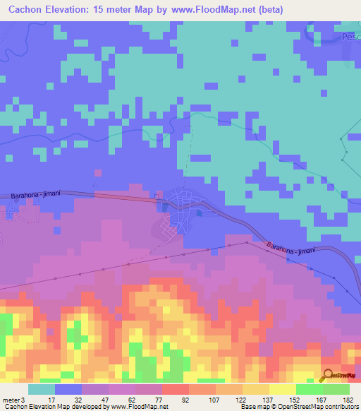 Cachon,Dominican Republic Elevation Map