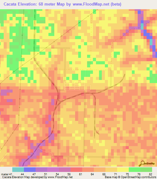 Cacata,Dominican Republic Elevation Map