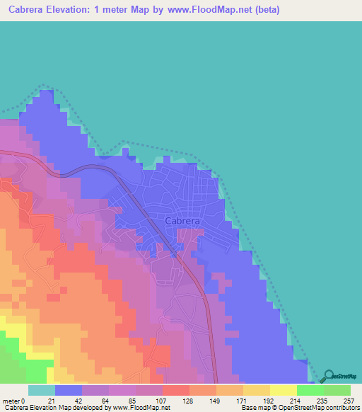 Cabrera,Dominican Republic Elevation Map