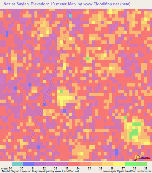 Nazlat Saylah,Egypt Elevation Map