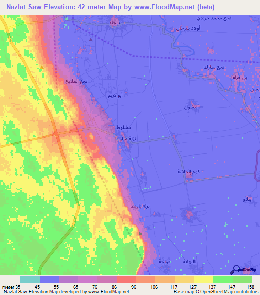 Nazlat Saw,Egypt Elevation Map