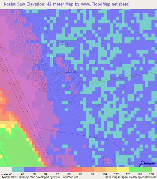 Nazlat Saw,Egypt Elevation Map