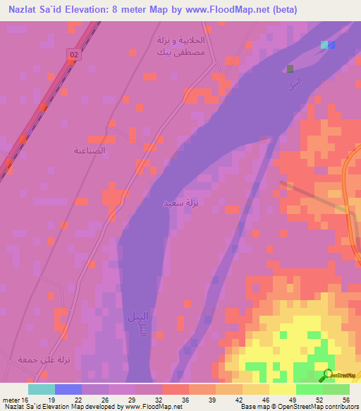 Nazlat Sa`id,Egypt Elevation Map