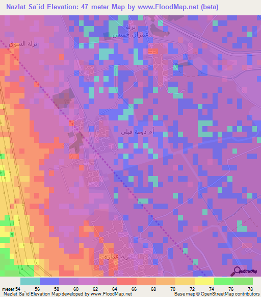 Nazlat Sa`id,Egypt Elevation Map