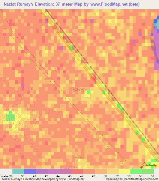 Nazlat Rumayh,Egypt Elevation Map