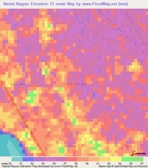 Nazlat Rayyan,Egypt Elevation Map