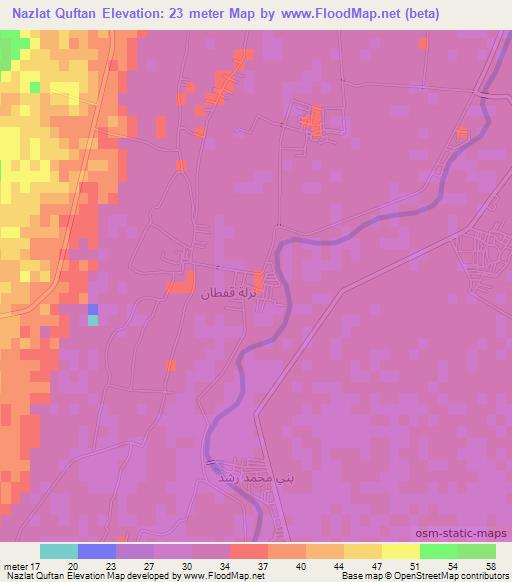 Nazlat Quftan,Egypt Elevation Map