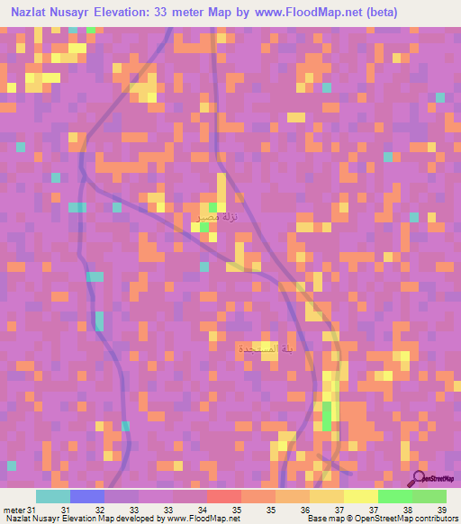 Nazlat Nusayr,Egypt Elevation Map