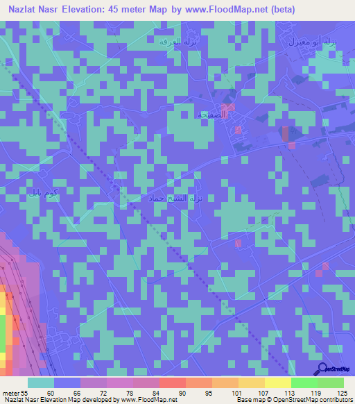 Nazlat Nasr,Egypt Elevation Map