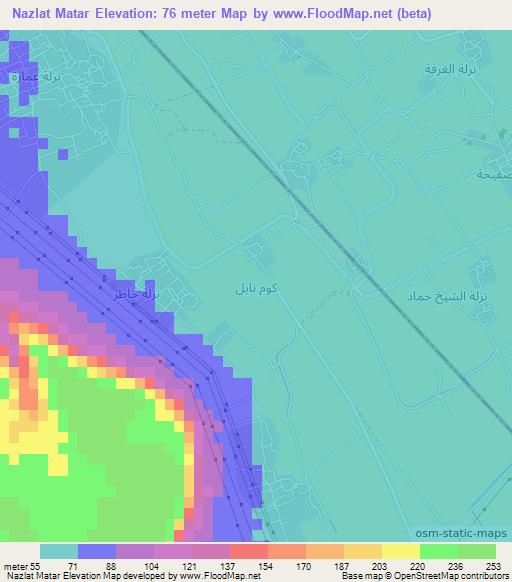 Nazlat Matar,Egypt Elevation Map