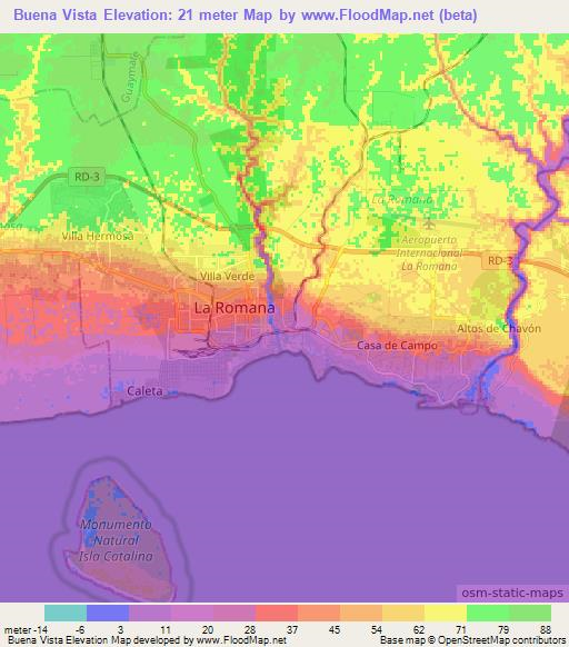 Buena Vista,Dominican Republic Elevation Map