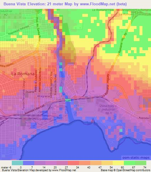 Buena Vista,Dominican Republic Elevation Map