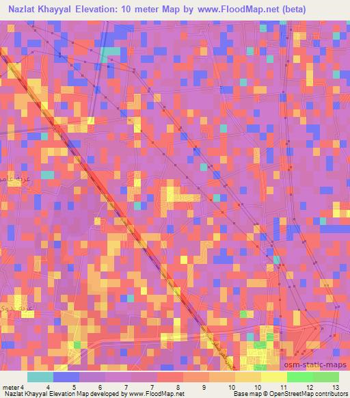 Nazlat Khayyal,Egypt Elevation Map
