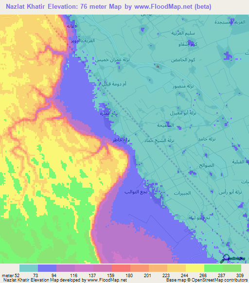 Nazlat Khatir,Egypt Elevation Map