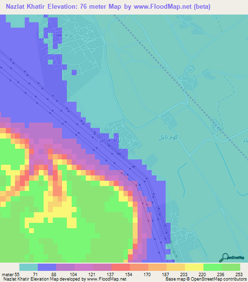 Nazlat Khatir,Egypt Elevation Map