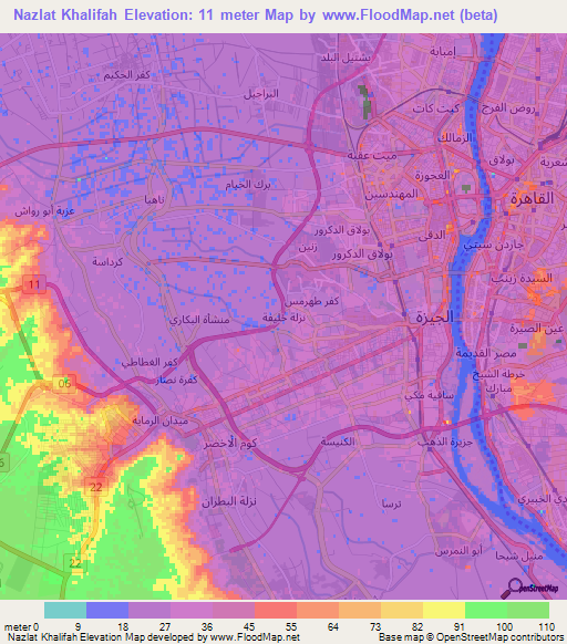 Nazlat Khalifah,Egypt Elevation Map