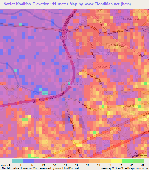 Nazlat Khalifah,Egypt Elevation Map