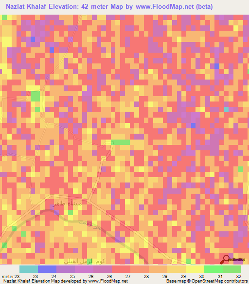 Nazlat Khalaf,Egypt Elevation Map