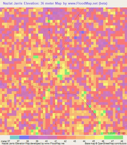 Nazlat Jarris,Egypt Elevation Map