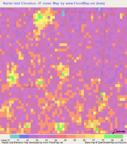 Nazlat Istal,Egypt Elevation Map