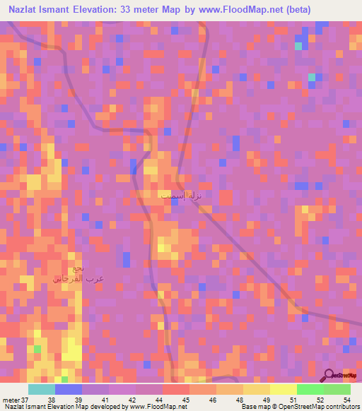 Nazlat Ismant,Egypt Elevation Map
