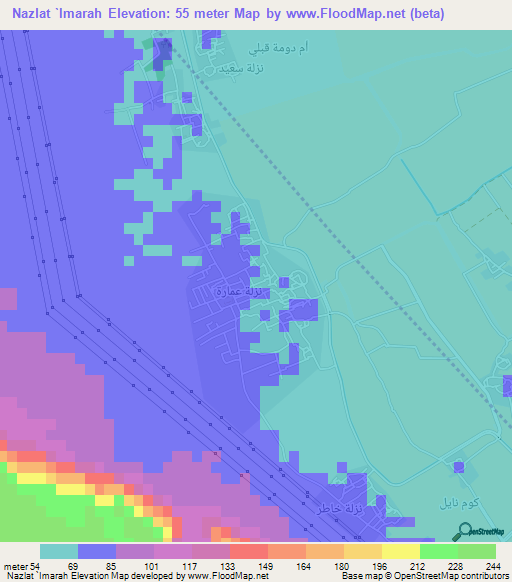 Nazlat `Imarah,Egypt Elevation Map