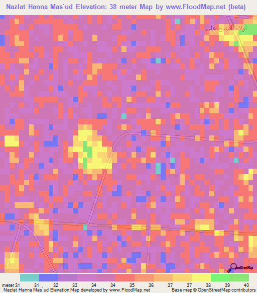 Nazlat Hanna Mas`ud,Egypt Elevation Map