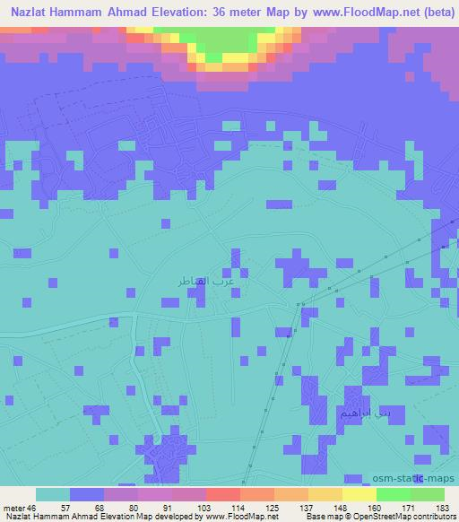 Nazlat Hammam Ahmad,Egypt Elevation Map