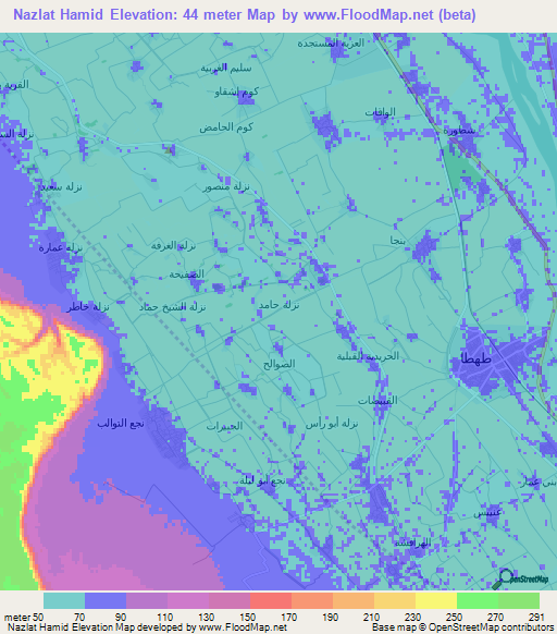 Nazlat Hamid,Egypt Elevation Map