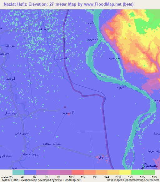 Nazlat Hafiz,Egypt Elevation Map