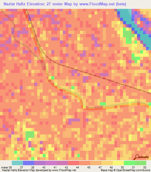 Nazlat Hafiz,Egypt Elevation Map