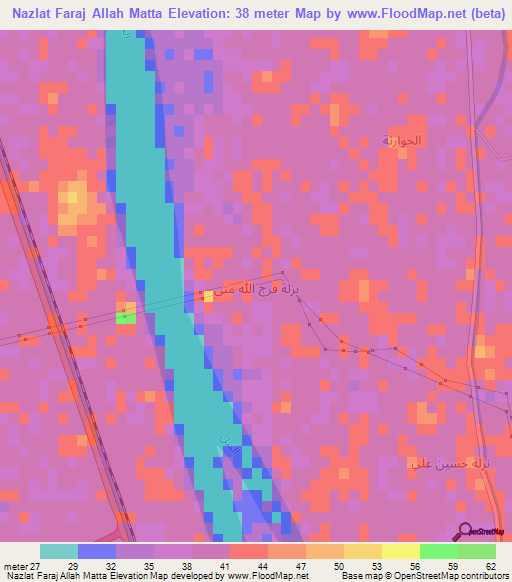 Nazlat Faraj Allah Matta,Egypt Elevation Map