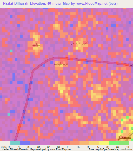 Nazlat Bilhasah,Egypt Elevation Map