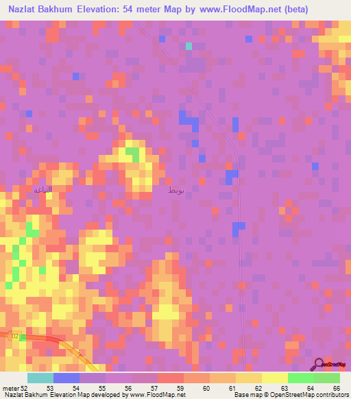 Nazlat Bakhum,Egypt Elevation Map