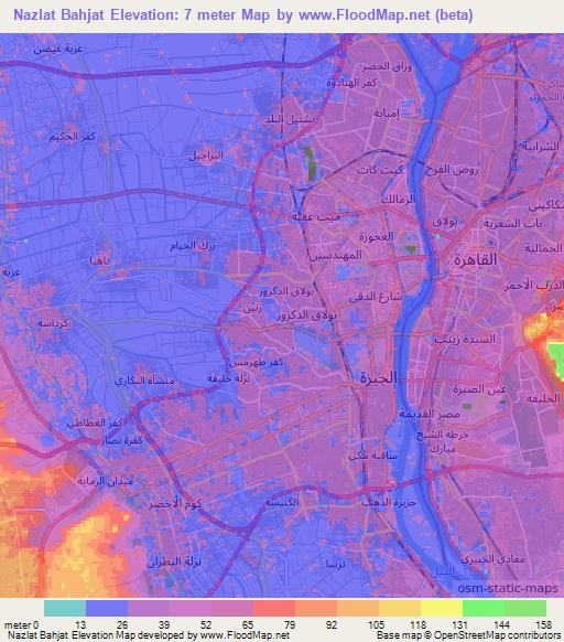 Nazlat Bahjat,Egypt Elevation Map