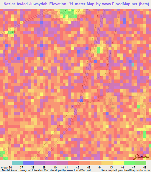 Nazlat Awlad Juwaydah,Egypt Elevation Map