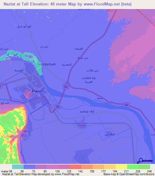 Nazlat at Tall,Egypt Elevation Map