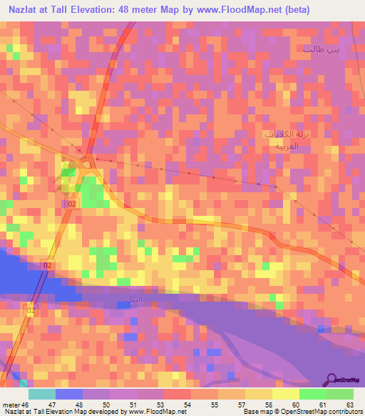 Nazlat at Tall,Egypt Elevation Map