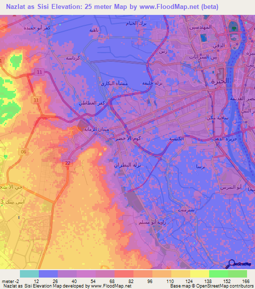 Nazlat as Sisi,Egypt Elevation Map