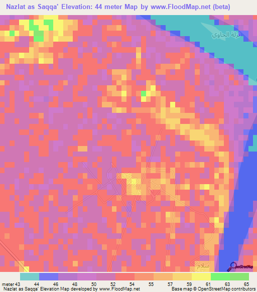 Nazlat as Saqqa',Egypt Elevation Map