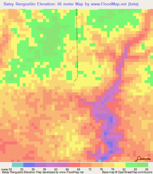 Batey Renguelito,Dominican Republic Elevation Map