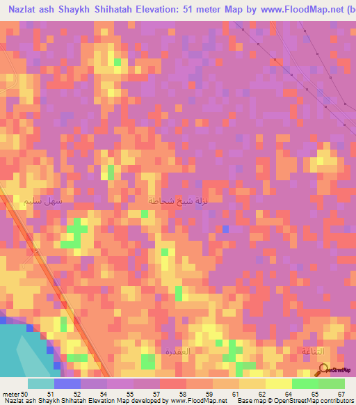 Nazlat ash Shaykh Shihatah,Egypt Elevation Map