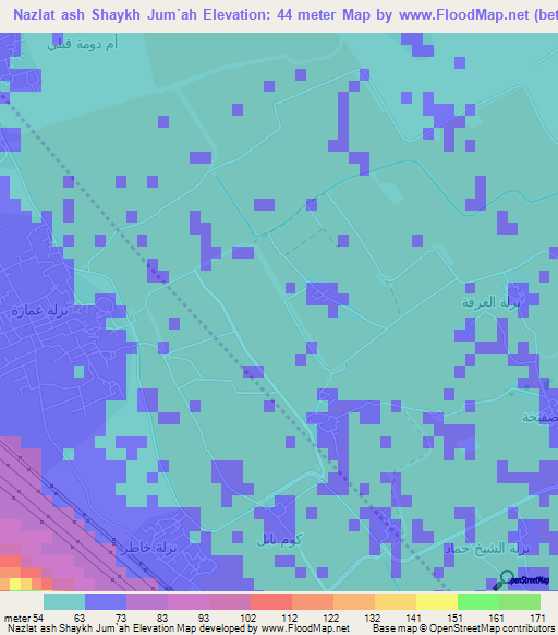 Nazlat ash Shaykh Jum`ah,Egypt Elevation Map