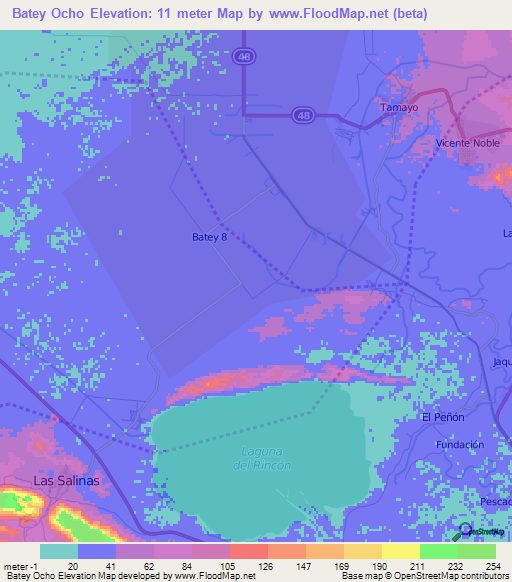 Batey Ocho,Dominican Republic Elevation Map