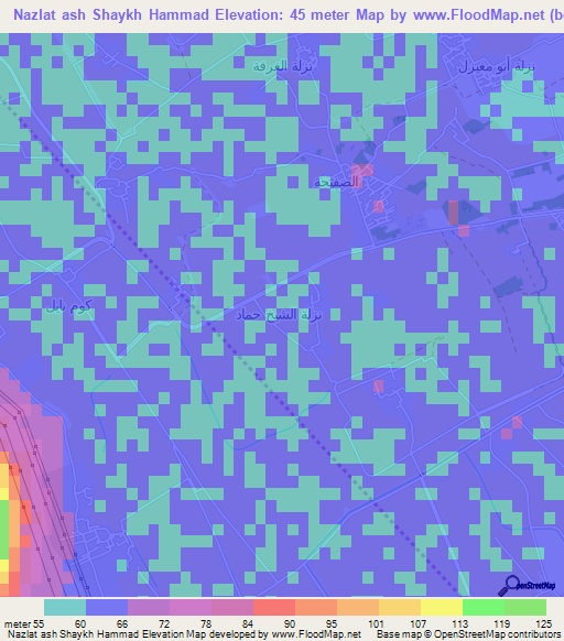 Nazlat ash Shaykh Hammad,Egypt Elevation Map