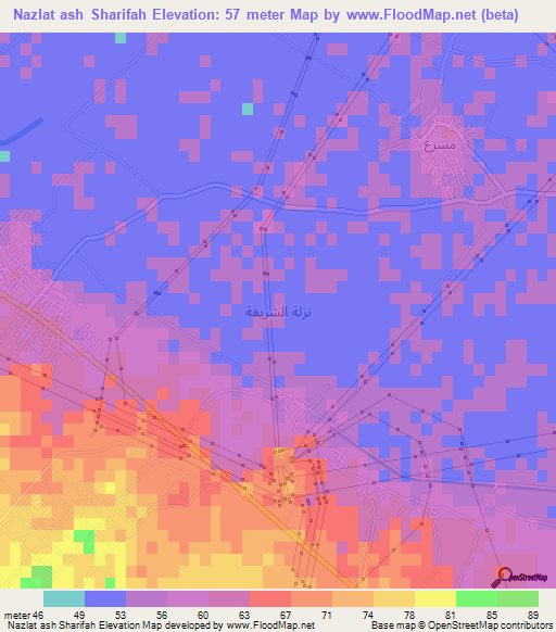 Nazlat ash Sharifah,Egypt Elevation Map