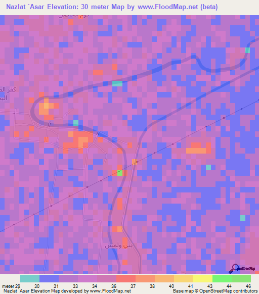 Nazlat `Asar,Egypt Elevation Map