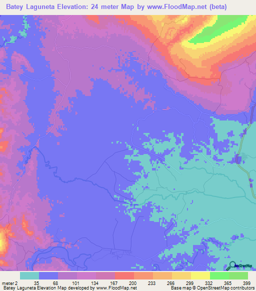 Batey Laguneta,Dominican Republic Elevation Map