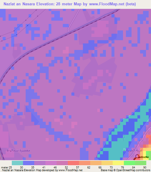 Nazlat an Nasara,Egypt Elevation Map